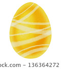 Watercolor illustration of an Easter egg. Easter. A classic holiday symbol for spring celebrations, greeting cards, and seasonal decor. 136364272