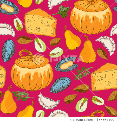 bakery design over pattern background vector illustration 136364499