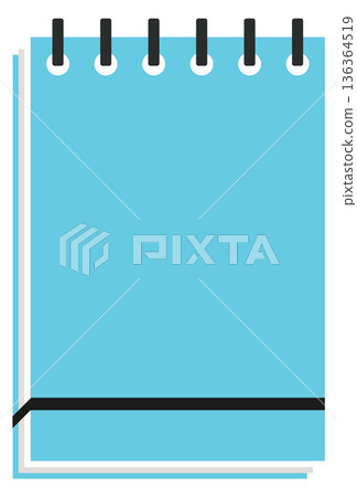 Notepad color icon. Blue cover paper notebook Notepad color icon. Blue cover paper notebook 136364519