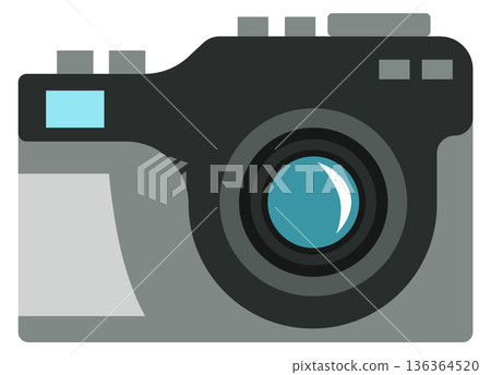 Photo camera color icon. Professional image shoot Photo camera color icon. Professional image shoot 136364520