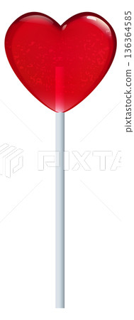Heart lollipop mockup. Red sweet romantic candy Heart lollipop mockup. Red sweet romantic candy 136364585