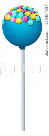Sweet candy pop. Realistic blue snack mockup Sweet candy pop. Realistic blue snack mockup 136364587