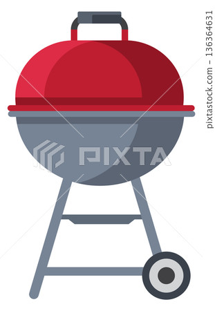 Metal grill. Outdoor cooking equipment cartoon icon Metal grill. Outdoor cooking equipment cartoon icon 136364631