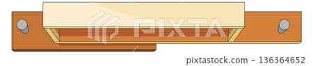 Wooden shelves cabinet top view. Interior furniture Wooden shelves cabinet top view. Interior furniture 136364652