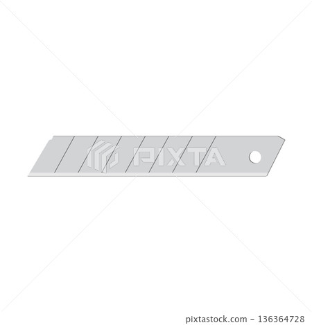 Utility knife blade illustration. Sharp steel equipment Utility knife blade illustration. Sharp steel equipment 136364728