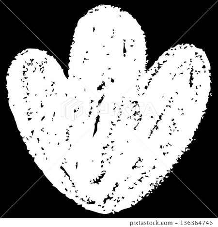 Flower shape silhouette white chalk hand painting on black background, paper cut out shape, vector daisy blossom plant 136364746