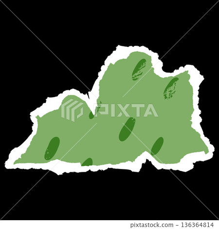 Cut out of green paper random shape with crayon painting dotted pattern and torn edge paper piece vector childish strips Cut out of green paper random shape with crayon painting dotted pattern and torn edge paper piece vector childish strips 136364814