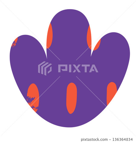 Violet flower silhouette with crayon painting dotted pattern, paper cut out shape, vector kid purple blossom daisy plant Violet flower silhouette with crayon painting dotted pattern, paper cut out shape, vector kid purple blossom daisy plant 136364834