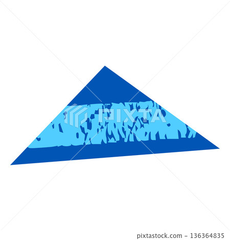 Blue triangle silhouette with crayon stroke, paper cut shape, geometric figure pencil texture, vector childish graphic Blue triangle silhouette with crayon stroke, paper cut shape, geometric figure pencil texture, vector childish graphic 136364835