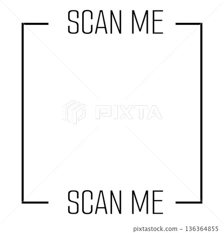 Scan Me QR code placeholder frame, viewfinder black thin line square with space for QR code vector sticker template Scan Me QR code placeholder frame, viewfinder black thin line square with space for QR code vector sticker template 136364855