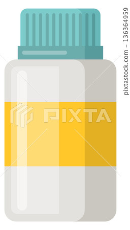Plastic bottle with medical treatment. Prescription cartoon icon 136364959