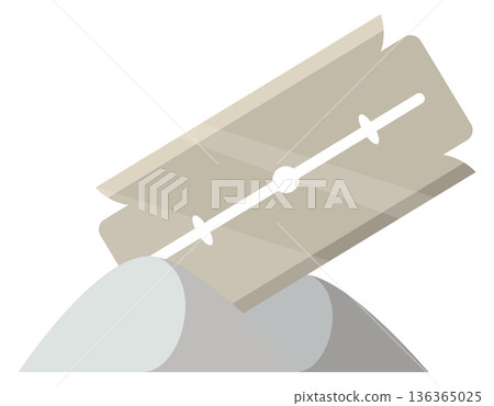 Cocaine pile with razor blade. Deadly drug addiction 136365025