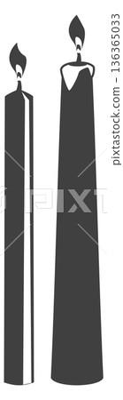 Church candles black icon. Religious fire light 136365033