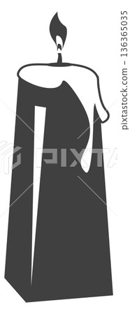 Candle fire black icon. Traditional retro light 136365035