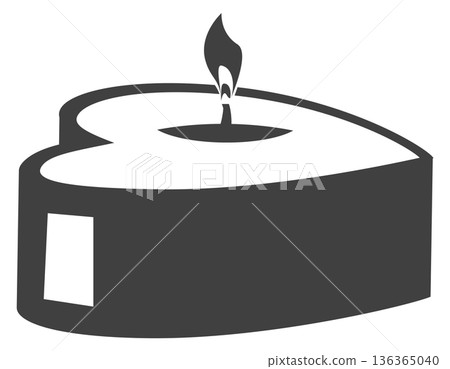 Heart shape candle. Romantic evening light decoration 136365040