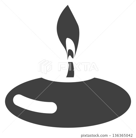Spa candle. Relaxing aroma light black icon 136365042