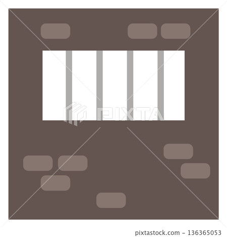 Jail color icon. Prison cage cell wall 136365053