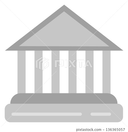 Museum building with columns. Monumental architecture. Courthouse or bank Museum building with columns. Monumental architecture. Courthouse or bank 136365057