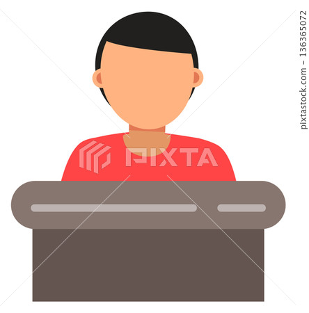 Testimony color icon. Public speech. Conference presentation 136365072