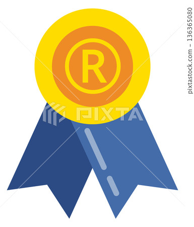 Trademark license color icon. Patent or intellectual license 136365080