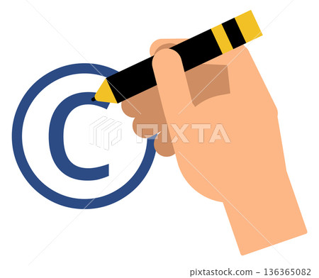 Author rights cartoon icon. Copyright color symbol Author rights cartoon icon. Copyright color symbol 136365082