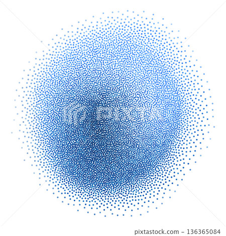 Abstract circular shape with gradient noise, blue color. Abstract circular shape with gradient noise, blue color. 136365084