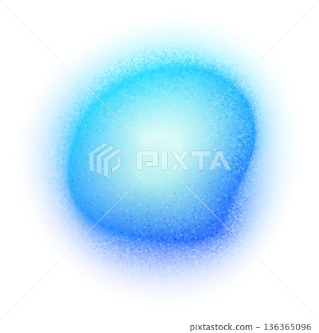 Blue circle blurred gradient noise gradation, abstract watercolor grainy mesh round shape, gritty vector design element 136365096