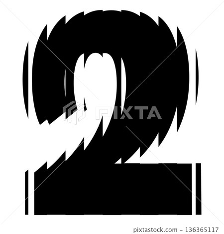 Black number two with ribbed glass effect vector icon, fluted even numeric symbol 2 with striped reflections ripple blur Black number two with ribbed glass effect vector icon, fluted even numeric symbol 2 with striped reflections ripple blur 136365117