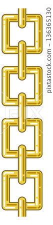Golden chain with square shape link. Metal connection Golden chain with square shape link. Metal connection 136365130