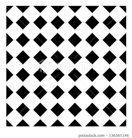 Checkered seamless pattern, abstract black and white background, rhombus grid, square tile design, vector illustration Checkered seamless pattern, abstract black and white background, rhombus grid, square tile design, vector illustration 136365146