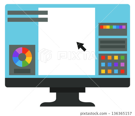 Web ui design development app color icon Web ui design development app color icon 136365157