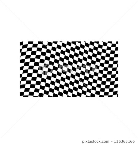 Black and white wavy checkered pattern. Abstract geometric background. 136365166