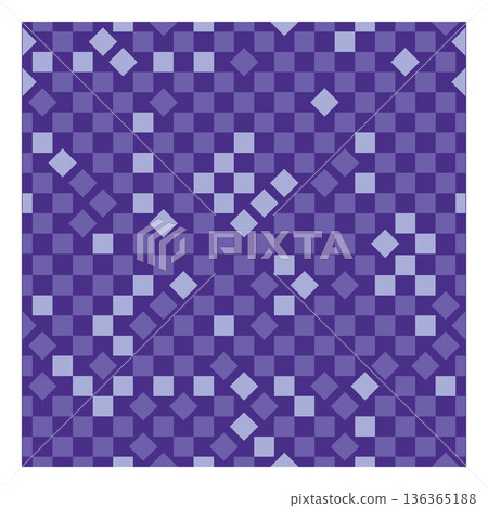 Checkered seamless pattern, abstract blue monochrome background, rhombus and square grid tile design vector illustration 136365188