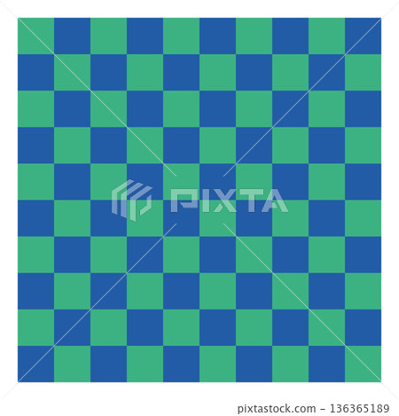 Geometric seamless pattern in blue and green checkered patterns. 136365189