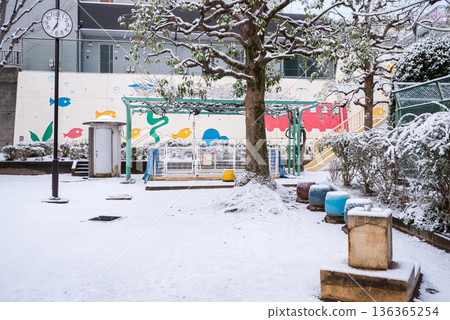 【大田區】清晨，公園裡白雪皚皚 136365254