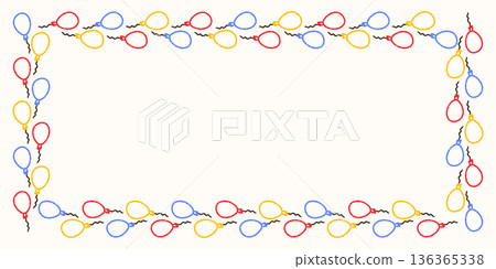 Cute crayon birthday illustration with balloons. Designed for kids banners, preschool cards, baby invitations and cheerful kindergarten graphics. 136365338