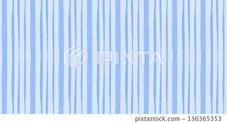 Watercolor stripe pattern with vertical and horizontal blue lines on a clean white base. Suitable for childrens blankets, table linens, and soft summer designs. 136365353