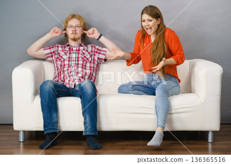 Man and woman having fight Man and woman having fight 136365516