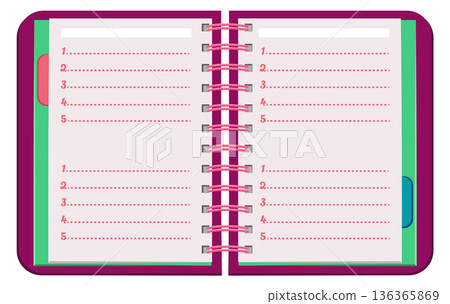 Notebook pages template. Blank paper lined sheets 136365869