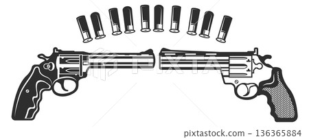 Retro guns black badge. Vintage weapon club 136365884