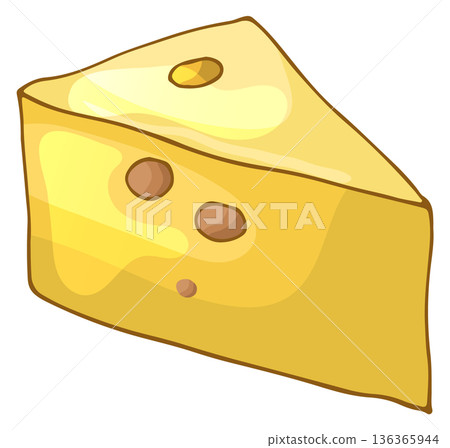 Cheese piece color icon. Fresh gourmet snack 136365944