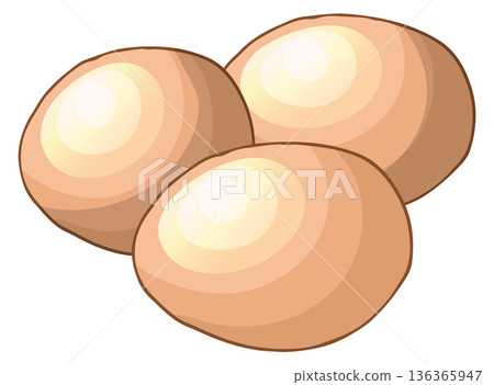 Raw eggs cartoon icon. Cooking ingredient symbol 136365947