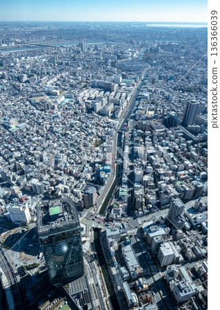 從晴空塔拍攝的東京城市景觀 從晴空塔拍攝的東京城市景觀 136366039
