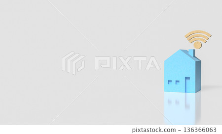 Smart Home Wireless Internet Connectivity Technology Concept 3d render. Smart Home Wireless Internet Connectivity Technology Concept 3d render. 136366063