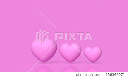 Pink Heart Love Emotion Concept Minimal Background 3d render. Pink Heart Love Emotion Concept Minimal Background 3d render. 136366071