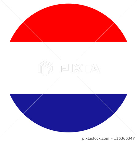 Round civil flag of Croatia isolated in circle shape. 136366347