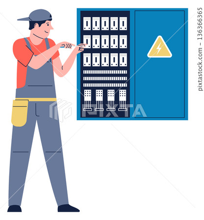 House electric energy panel. Power supply maintenance work House electric energy panel. Power supply maintenance work 136366365