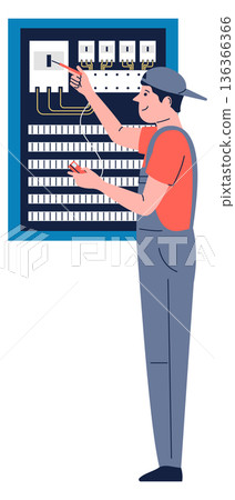 Electric repair worker. Power wiring service technician Electric repair worker. Power wiring service technician 136366366