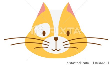 Sad yellow cat face. Pet emoji icon Sad yellow cat face. Pet emoji icon 136366391