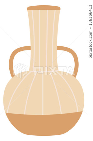 Clay pottery interior element. Retro antique vase 136366413